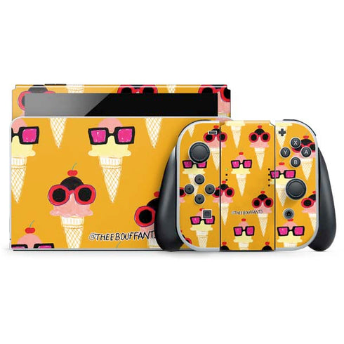 Bouffants and Broken Hearts Ice Cream with Shades Nintendo Switch OLED (2021) Skin